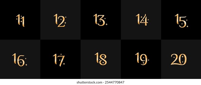 golden numbers from 11-20 anniversary