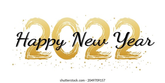 golden numbers on a white background. Template for a postcard...