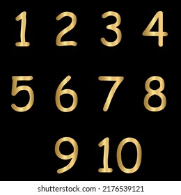 Golden numbers from one to ten
