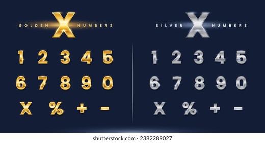 The Golden Numbers and The silver Numbers. Vector Illustration