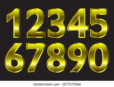 Golden numbers.Gold numbers for your design.Vector.