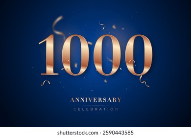 Golden numeral 1000 on deep blue background, symbolizing grand anniversary celebration