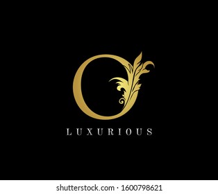 Golden O Luxury Logo Icon, Classic O Letter Logo Design.