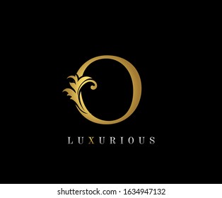 Golden O Luxury Logo Icon, Vintage O Letter Logo Design.