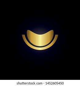 the golden object logo with black background
