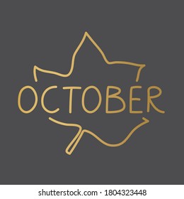 golden october word concept- vector illustration