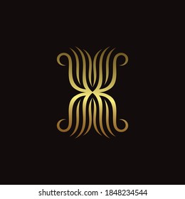 Golden octopus vector template / union symbol for logo