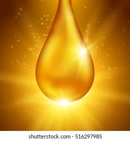 Golden Oil Drop On Yellow Background Stock Vector (Royalty Free ...