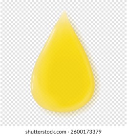 Golden oil drop realistic vector illustration isolated. Skin care beauty product with vitamin C serum swatch