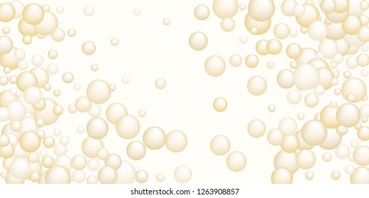 Golden oil vitamin D and E pill capsules background vector for medical or healthcare template design. Golden droplet of oil or collagen essence. Vitamin complex concept.