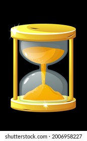 Golden old hourglass for measuring the time for game.