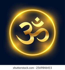 golden om religious symbol for discovering eternal wisdom vector