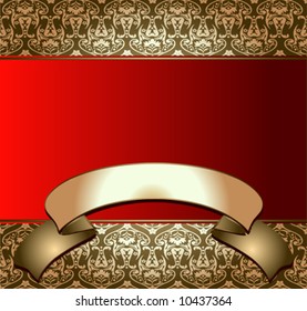 Golden On red Banner