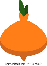Cebolla dorada, ilustración, vector sobre fondo blanco.