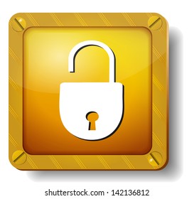 golden open lock icon