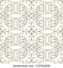 Golden openwork pattern on a white background