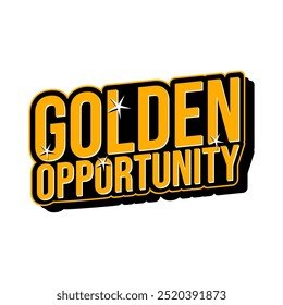 Golden opportunity motivational business text icon design vector