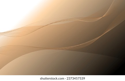 golden orange color lines luxury soft cuvrve waves abstract background