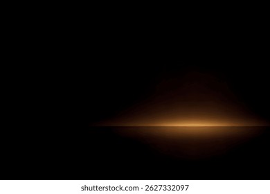 La lueur orange dorée se mélange à partir de la base sur un espace ambiant sombre
