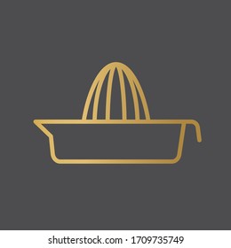 golden orange, juicer squeezer icon- vector illustration