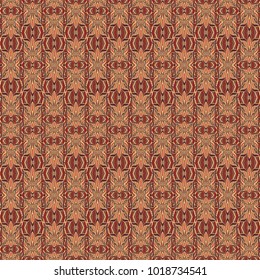 Golden- orange seamless ornamental vector pattern
