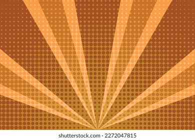 goldener orangefarbener Muster-Hintergrund. Rays. Radial. Abstrakter Retro-Hintergrund der 1970er Jahre. Sommerbanner. Vektorgrafik