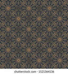 Golden oriental pattern design on dark background. Royal pattern design in vector