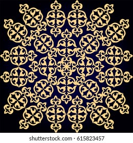 Golden oriental patterns. set Kazakh Asian ornaments and patterns