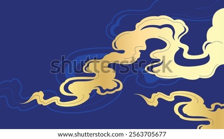 golden oriental style cloud abstract background