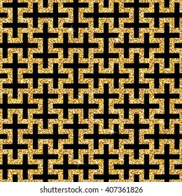 golden oriental swastika pattern