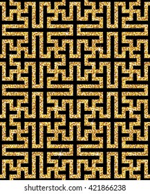 golden oriental swastika pattern