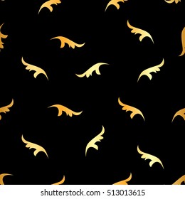 Golden Oriental vector classic wallpaper. Seamless abstract background. Blackn and golden ornament