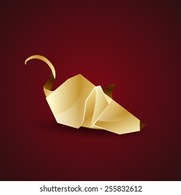 golden origami mouse