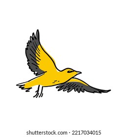 Golden Oriole, Redbird. Vector Illustration