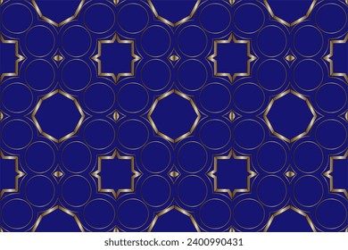 golden ornament in Arabian style. Geometric background. Pattern wallpapers and for backgrounds. A popular trend in interior decoration. 