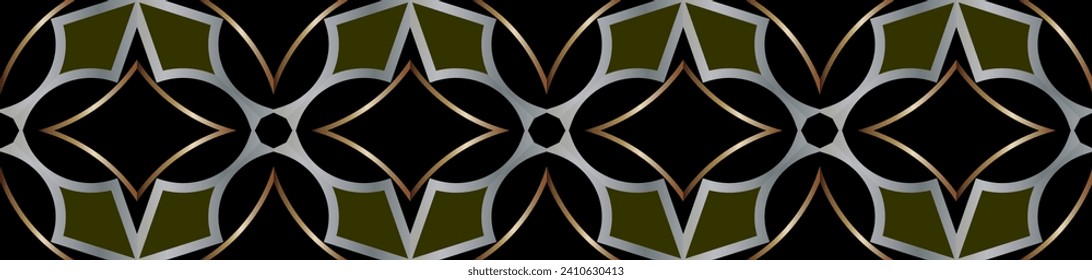 Golden ornament. Colorful patterns of arbitrary shape. Set of design elements for presentation of brochures, business cards, and Wallpapers