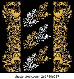 Golden ornament floral background vector illustration
