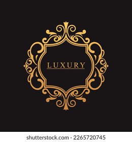 golden ornament frame carving pattern, frame ornament pattern, antique frame royal vector illustration