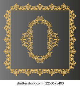 Golden ornament frame  of nomads