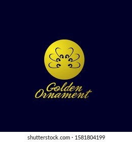 golden ornament logo icon with bird wings illustration for business and fashion company, vector illustration in eps10