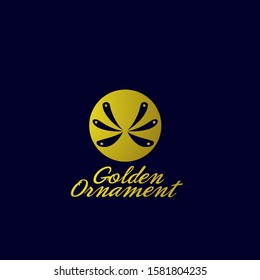 golden ornament logo icon with bird wings illustration for business and fashion company, vector illustration in eps10