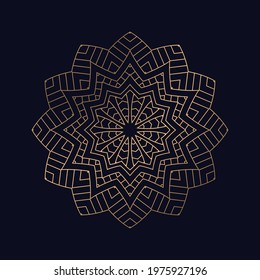 golden Ornament Mandala logo pattern background Vector illustration element