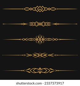 Golden Ornament Premium Decoration Filigree Line Isolated Element. Vector illustration