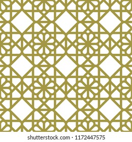 Golden ornament seamless pattern. Abstract geometrical pattern.