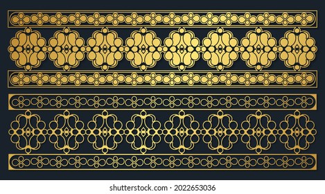 Golden ornamental border design template