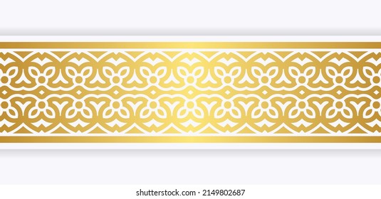 Golden ornamental border design template