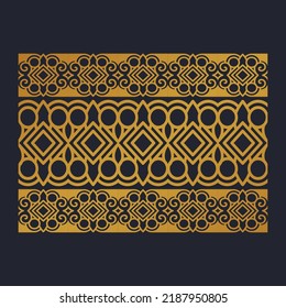 Golden ornamental border design template. - Vector.