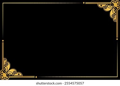 Golden ornamental Corner Frame art deco