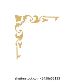 Golden Ornamental Corner Vector Illustration