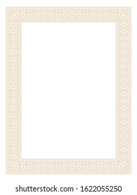 Golden ornamental decorative frame on  white background